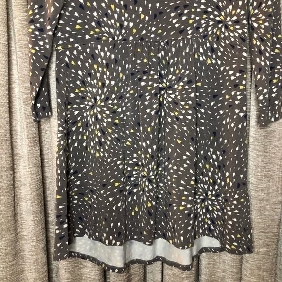 Boden Three Quarter Sleeve Gray & Yellow Abstract Print Tunic Size 10 - Picture 5 of 14